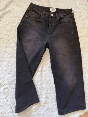 BDG Washed Black High-Rise Straight Jeans